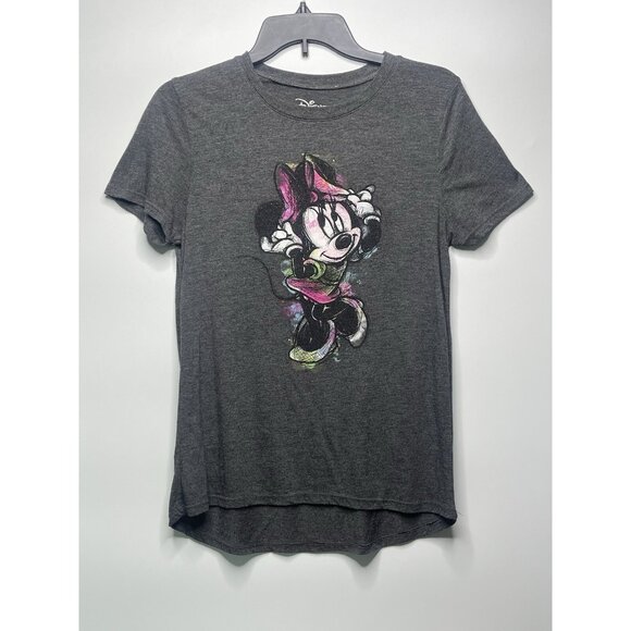 Disney Tops - Disney Women’s Minnie Mouse Crew Neck T-Shirt Charcoal Gray Size Medium